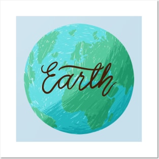 Earth Illustration Hand drawn Posters and Art